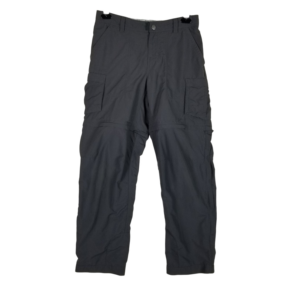 REI Convertible Cargo Pants Women 4 Petite Gray Sahara Hiking Zip Off 113s